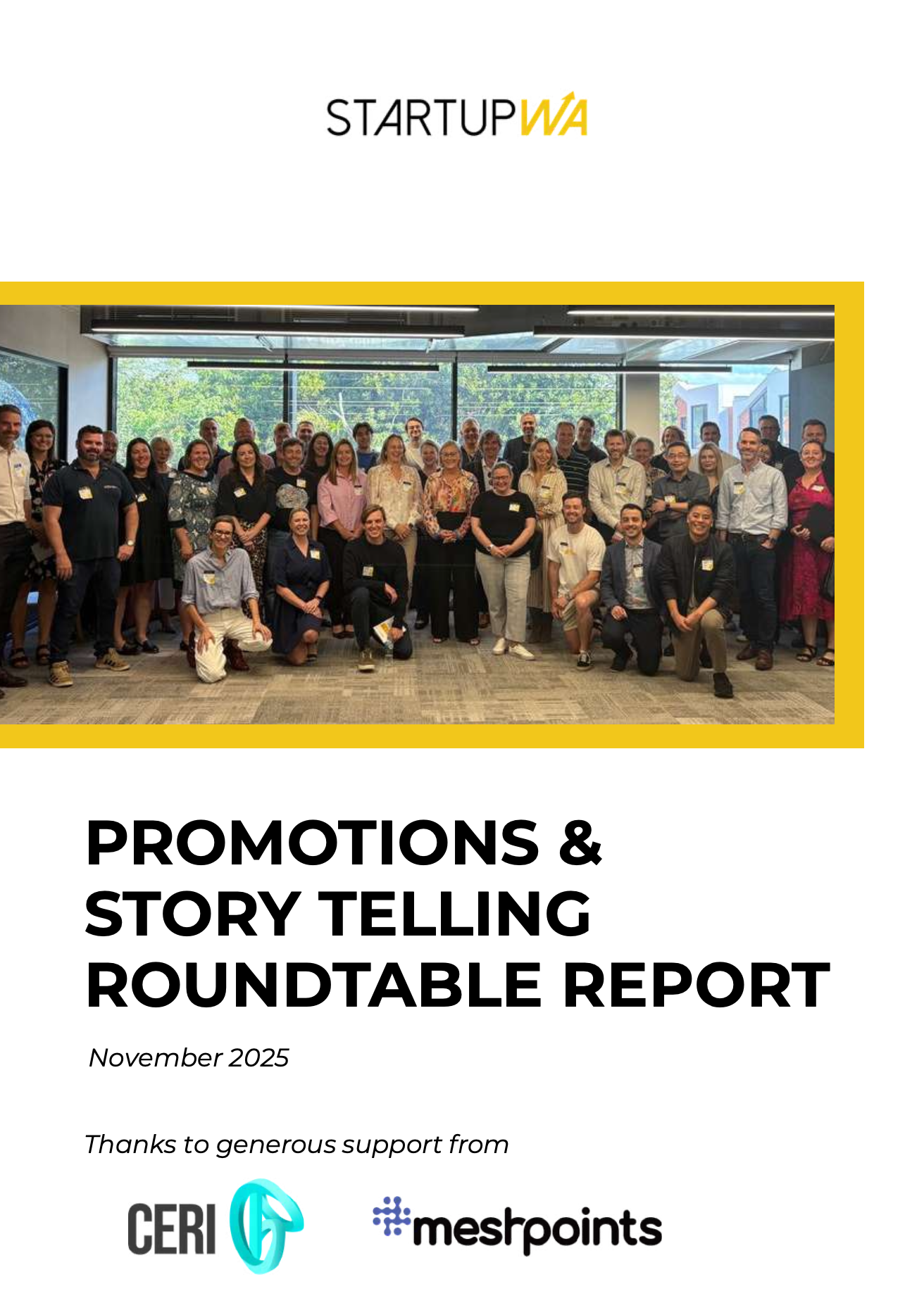 Cover of Promotions & Story Telling Roundtable Report